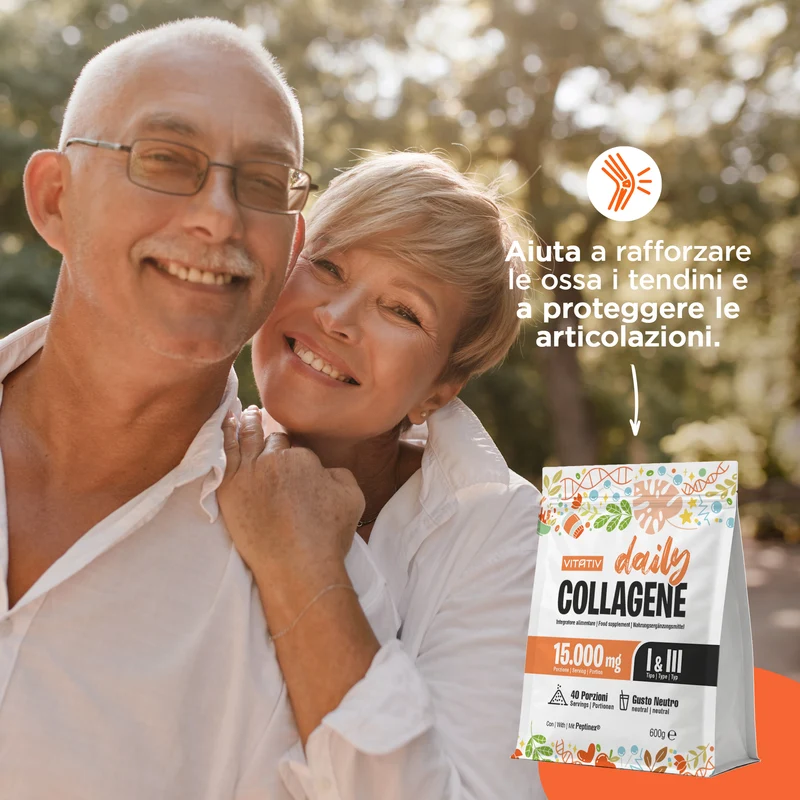 Collagene Bovino Idrolizzato in Polvere 600 g, Peptidi Tipo I e III