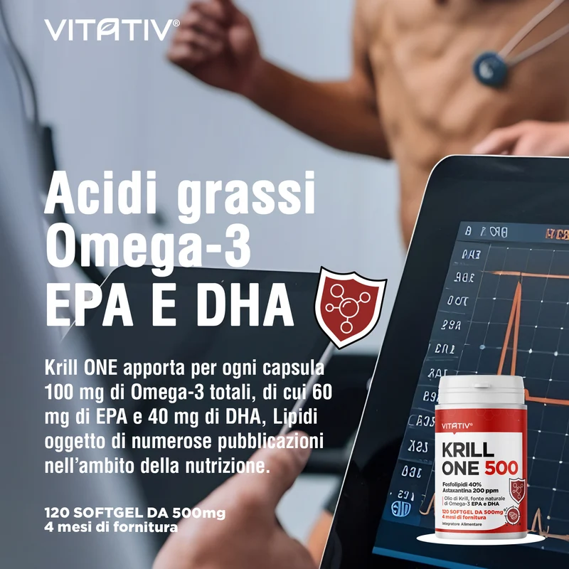 Olio di Krill Omega 3 500 mg con EPA e DHA, 120 Softgel
