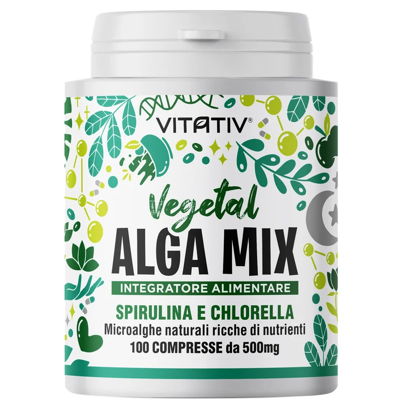 Alga Mix Spirulina e Chlorella 100 Compresse