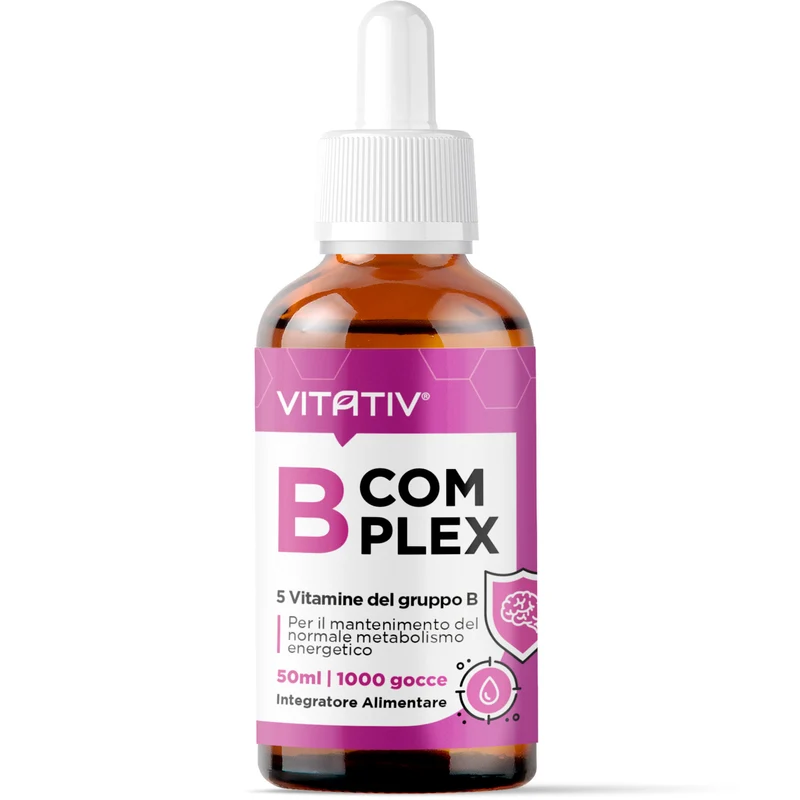B Complex Gocce 50 ml, Integratore Liquido con Metilcobalamina