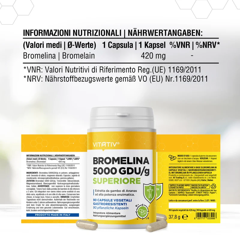 Bromelina 5000GDU/g, Alta Potenza Enzimatica