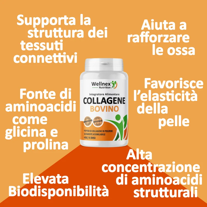 Collagene Bovino Puro - 45g Peptidi di Collagene da Bovino