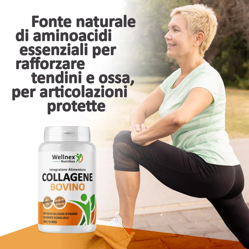 Collagene Bovino Puro - 45g Peptidi di Collagene da Bovino