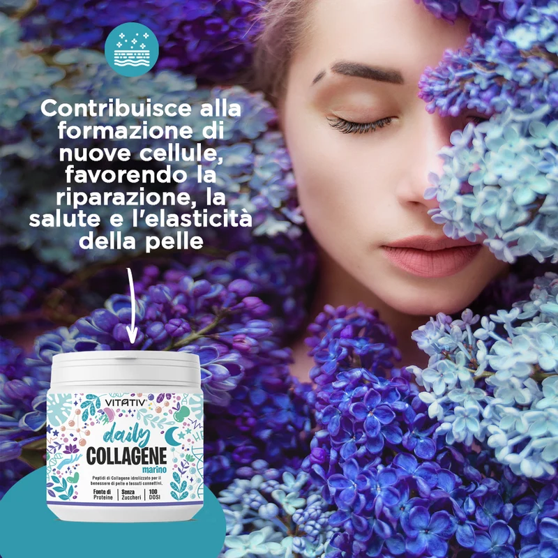 Collagene Marino Idrolizzato Tipo I in Polvere, 250 g, 100 Dosi