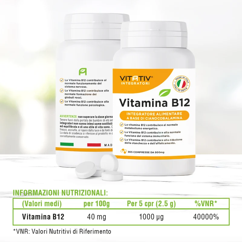 VITAMINA B12 | 365 CP da 500mcg