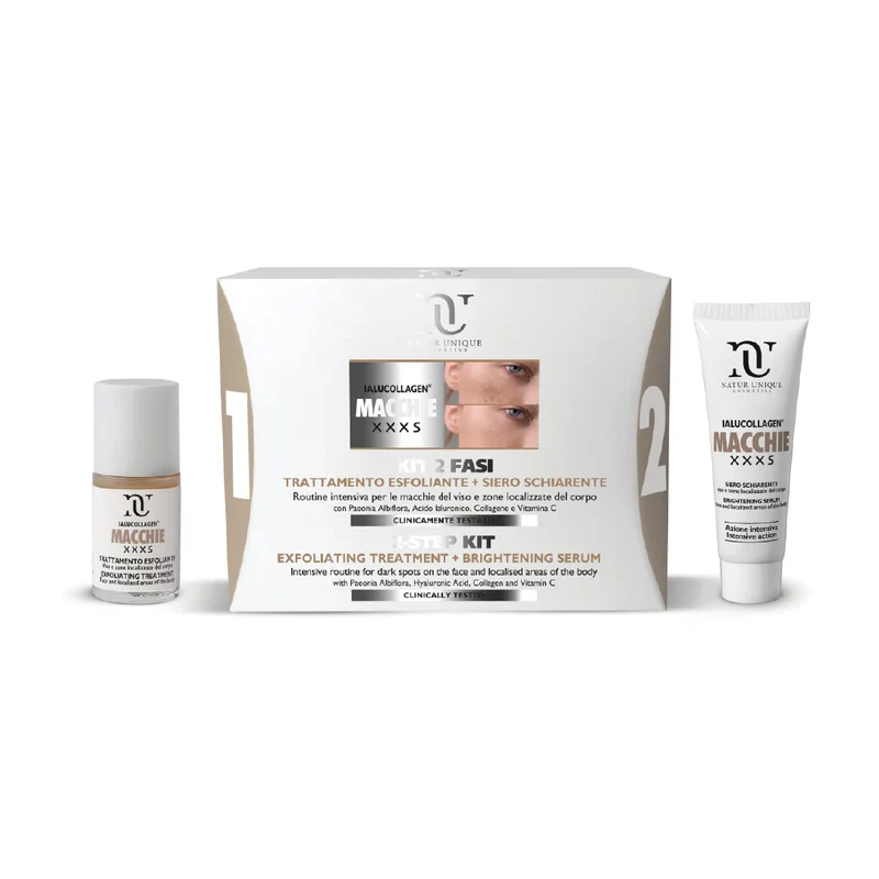 KIT IALUCOLLAGEN® MACCHIE XXXS con TRATTAMENTO ESFOLIANTE + SIERO SCHIARENTE - Natur Unique