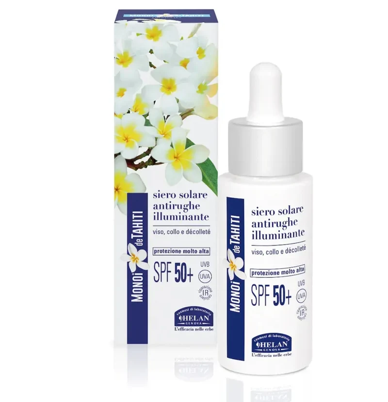 Monoi de Tahiti Siero Solare Antirughe Illuminante SPF50+ 30ml – Helan