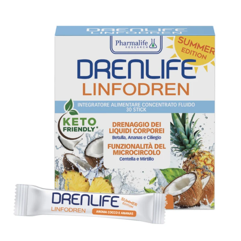 Drenlife LINFODREN Summer Edition Stick - aroma Cocco e Ananas- 30 stick - Pharmalife