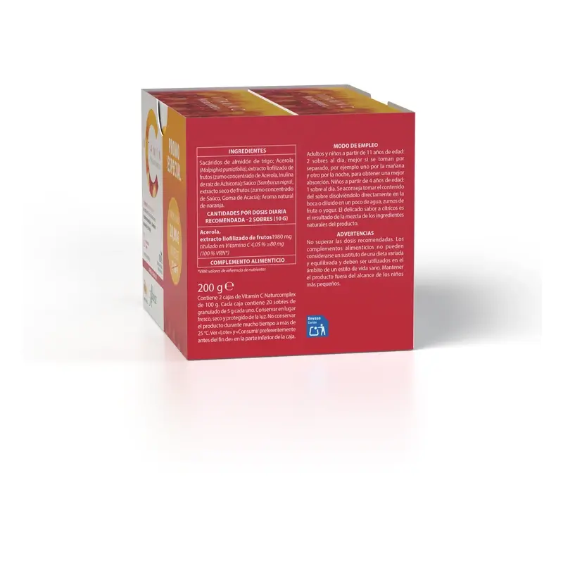 Aboca Vitamin C Naturcomplex Complemento Alimenticio, 20 + 20 sobres