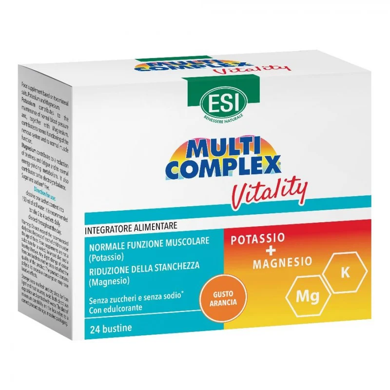 Multicomplex Vitality Potassio + Magnesio 24 bustine gusto arancio - Esi
