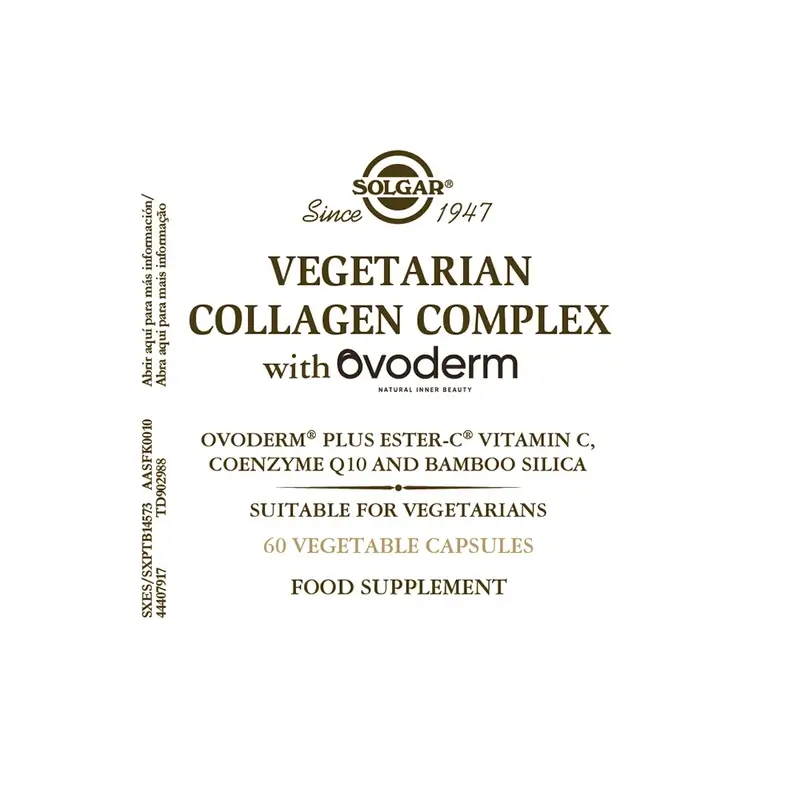 Solgar Colágeno Vegetariano Ovoderm, 60 Cápsulas Vegetales