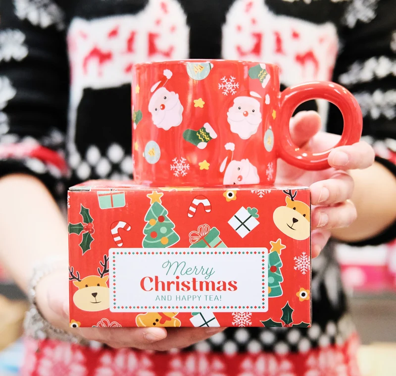 Tazza Merry Christmas and Happy Tea Rossa 420 ml Himalya