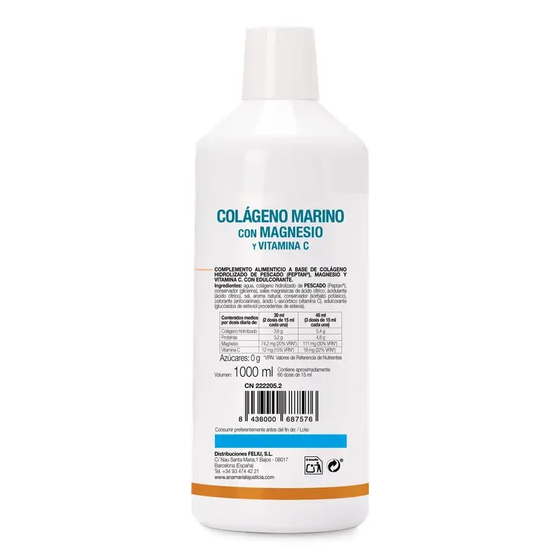 Ana maria lajusticia Colágeno Marino Con Magnesio + Vitamina C, 1 l