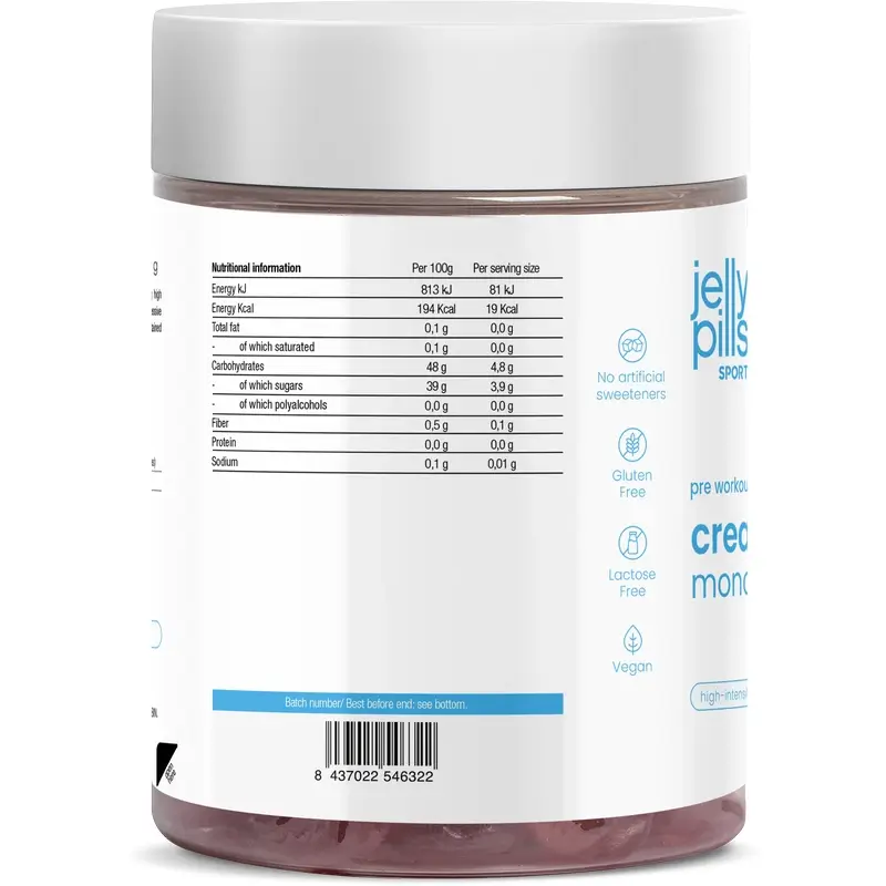 Jelly Pills Creatine Monohydrate Fresa, 60 unidad