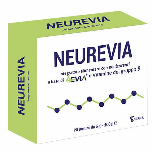 Neurevia 20 bustine da 5 g con edulcoranti senza zuccheri senza glutine naturalmente privo di lattosio
