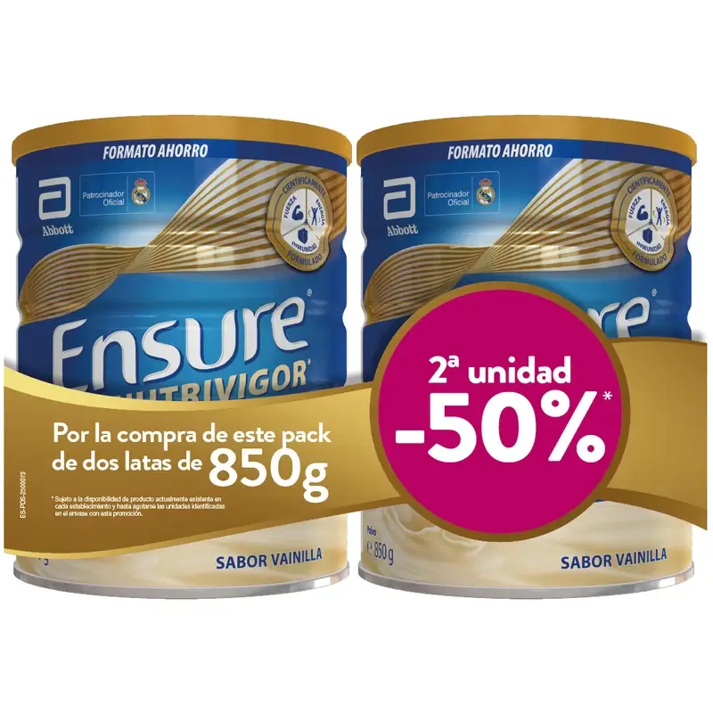 Ensure Nutrivigor Vainilla 2X850G, 1700 gramos