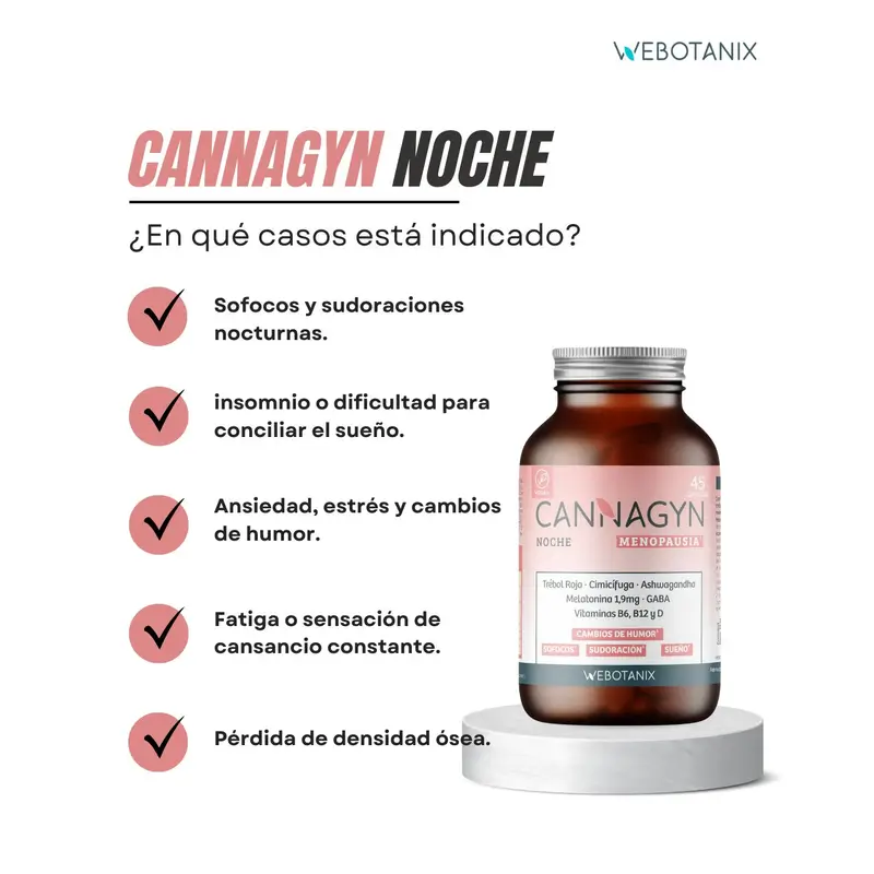 Webotanix Cannagyn Menopausia Noche, 45 cápsulas
