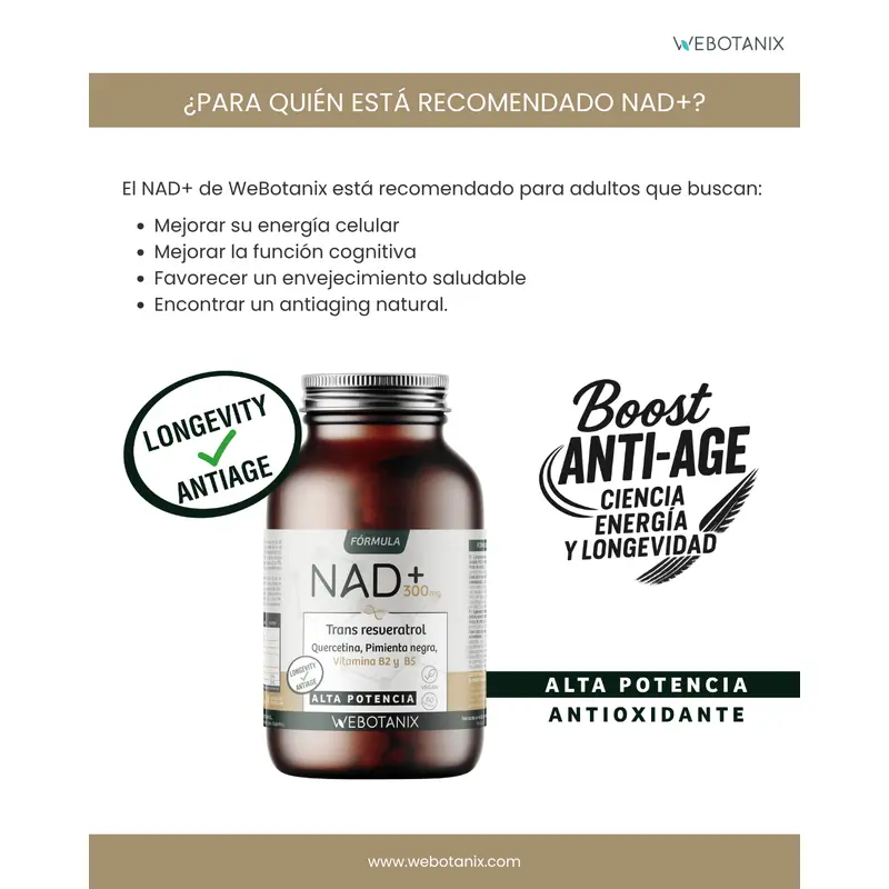 Webotanix Nad+Resveratrol Fórmula, 60 cápsulas