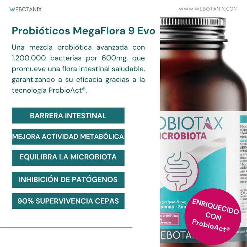 Webotanix Probiotax Microbiota, 60 cápsulas