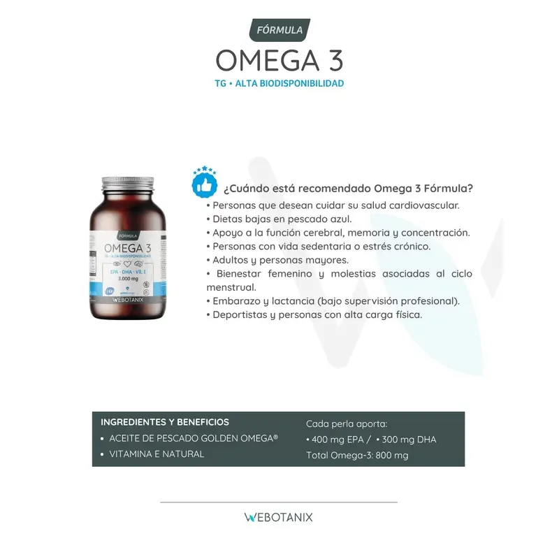 Webotanix Omega3 Fórmula, 90 perlas