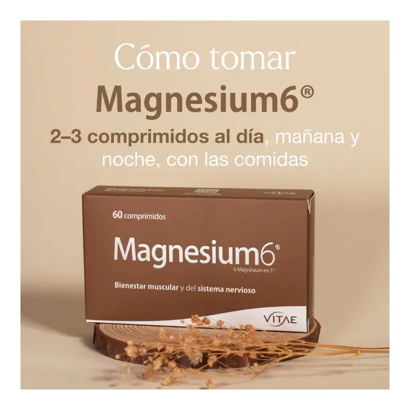 Magnesium6 120 tablets – Containing 6 magnesium salts, vitamin B6 and taurine