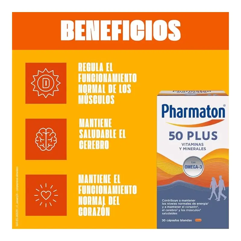 Pharmaton 50 Plus Multivitaminico, 120 cápsulas