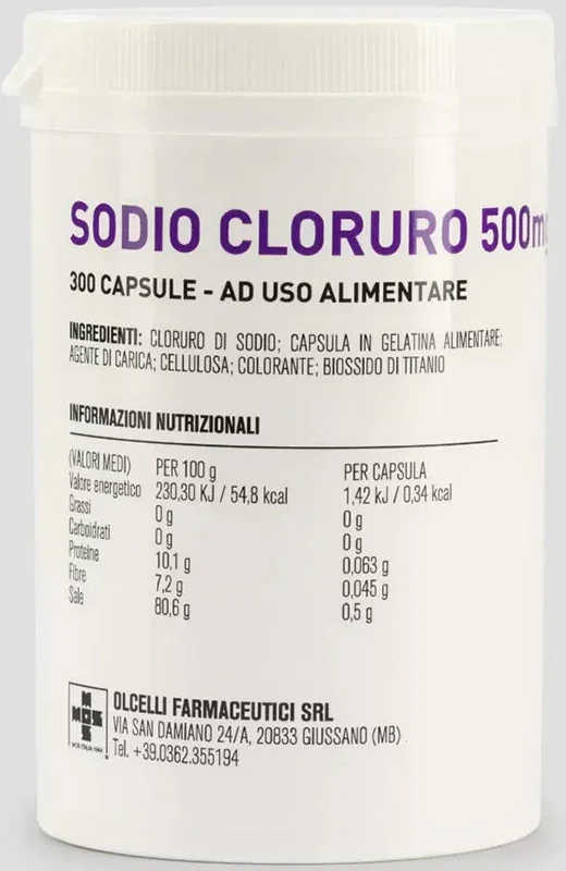SODIO CLORURO 300 CAPSULE 500MG