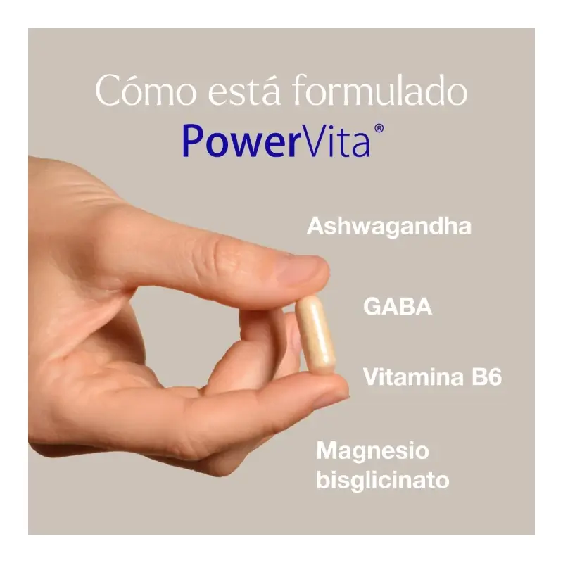 PowerVita 60 cápsulas - Con Ashwagandha, magnesio y GABA
