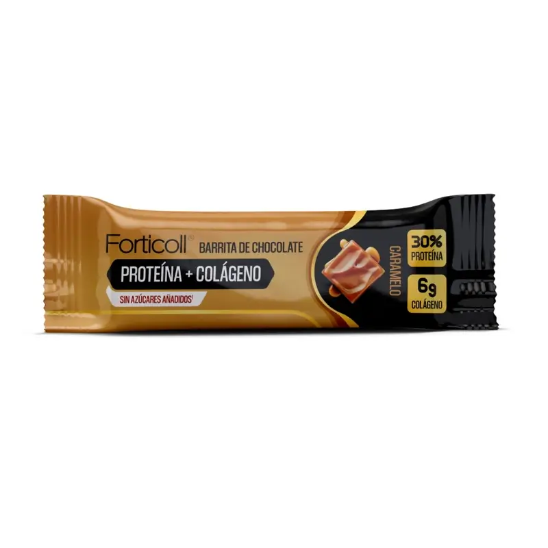 Forticoll Snack Proteína Colágeno Caramelo Caja 12 Barritas X 50Gr