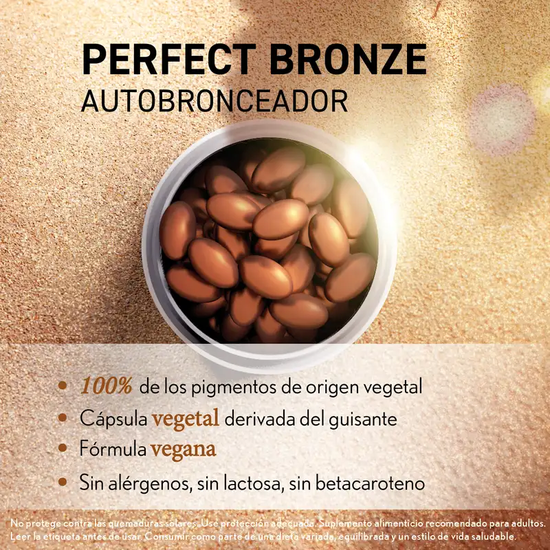 Oenobiol Perfect Bronze Autobronceador Brillo Dorado, 30 caps