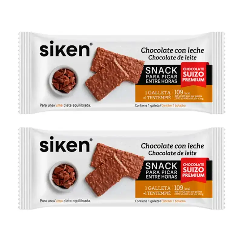 Siken Snack Galleta Chocolate con Leche, Pack 2 x 22 gr
