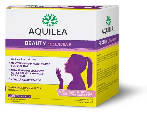 AQUILEA BEAUTY COLLAGEN 30 BUSTINE GUSTO FRAGOLA SENZA GLUTINE SENZA LATTOSIO