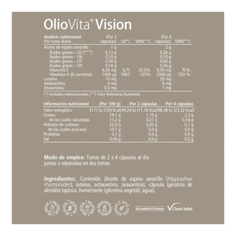 OlioVita Vision 120 cápsulas - Con espino amarillo