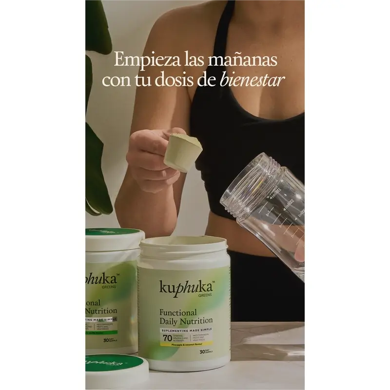 Kuphuka Greens Suplemento Nutricional 100% Natural Y Holistico Piña Y Coco, 411 gr