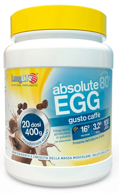 LONGLIFE ABSOLUTE EGG CAFFE' 400 G CON EDULCORANTE SENZA GLUTINE SENZA LATTOSIO