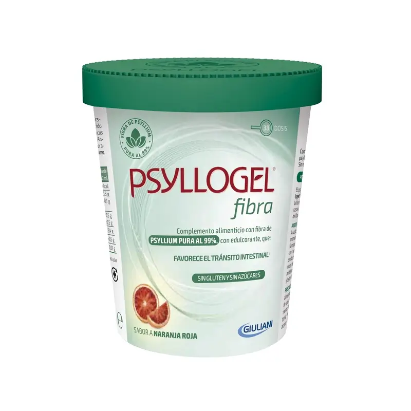 Psyllogel Fibra Sabor Naranja Roja Tarro 170 G, 38 Dosis