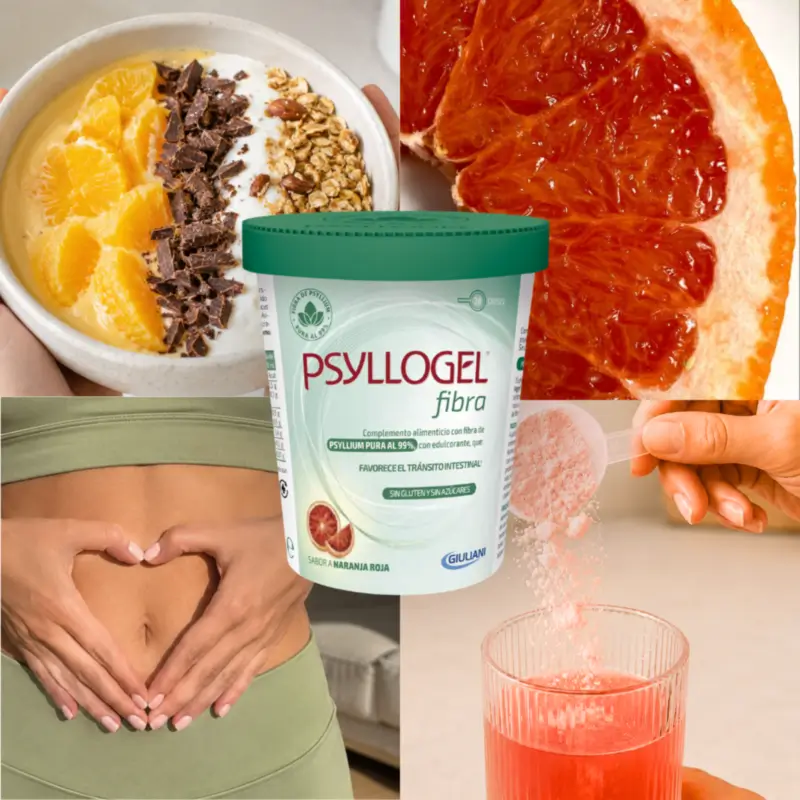Psyllogel Fibra Sabor Naranja Roja Tarro 170 G, 38 Dosis