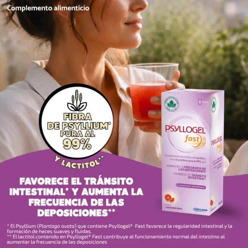 Psyllogel Fast 14,7 G Sabor Naranja Roja, 10 Sticks