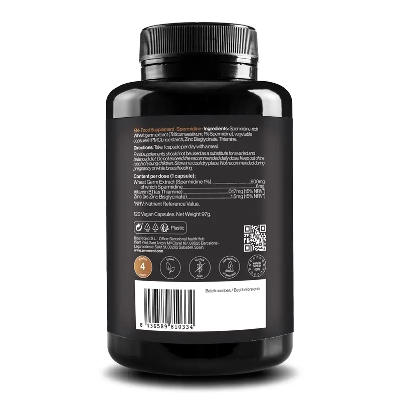 Zenement Espermidina 6 Mg, 120 cápsulas veganas