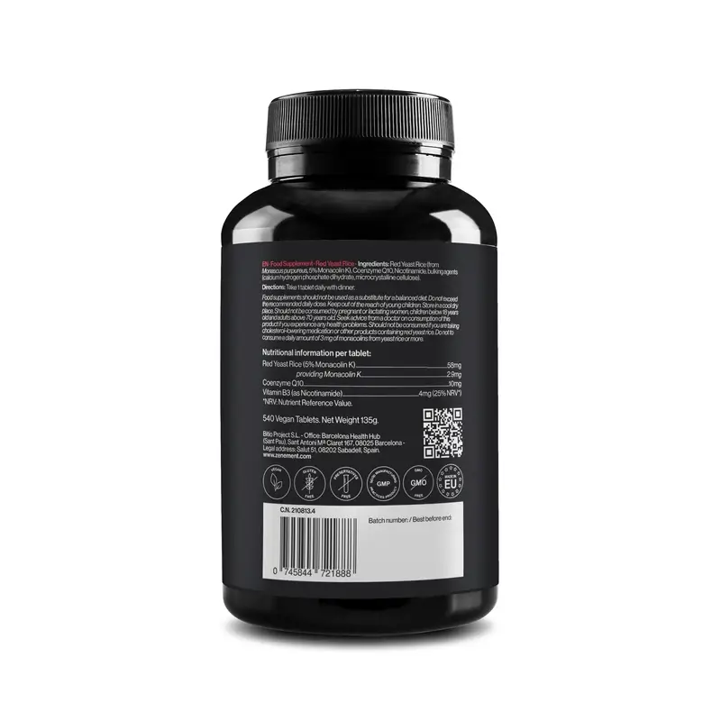 Zenement Levadura Roja De Arroz, 540 comprimidos veganos