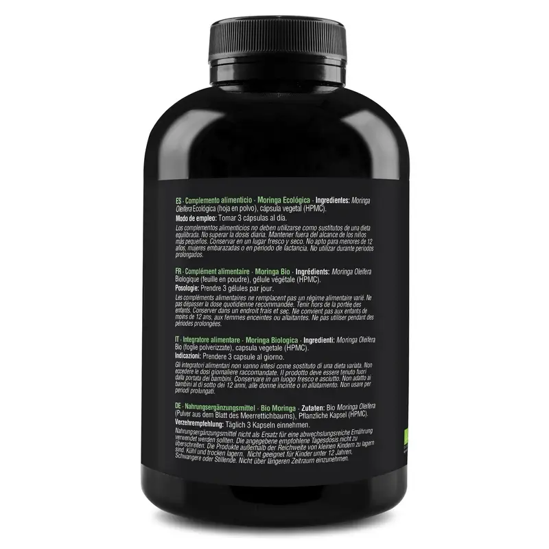 Zenement Moringa Ecológica, 260 cápsulas veganas