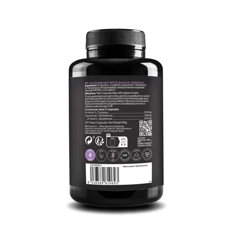 Zenement Nac & L-Glutatión Liposomal, 120 cápsulas veganas