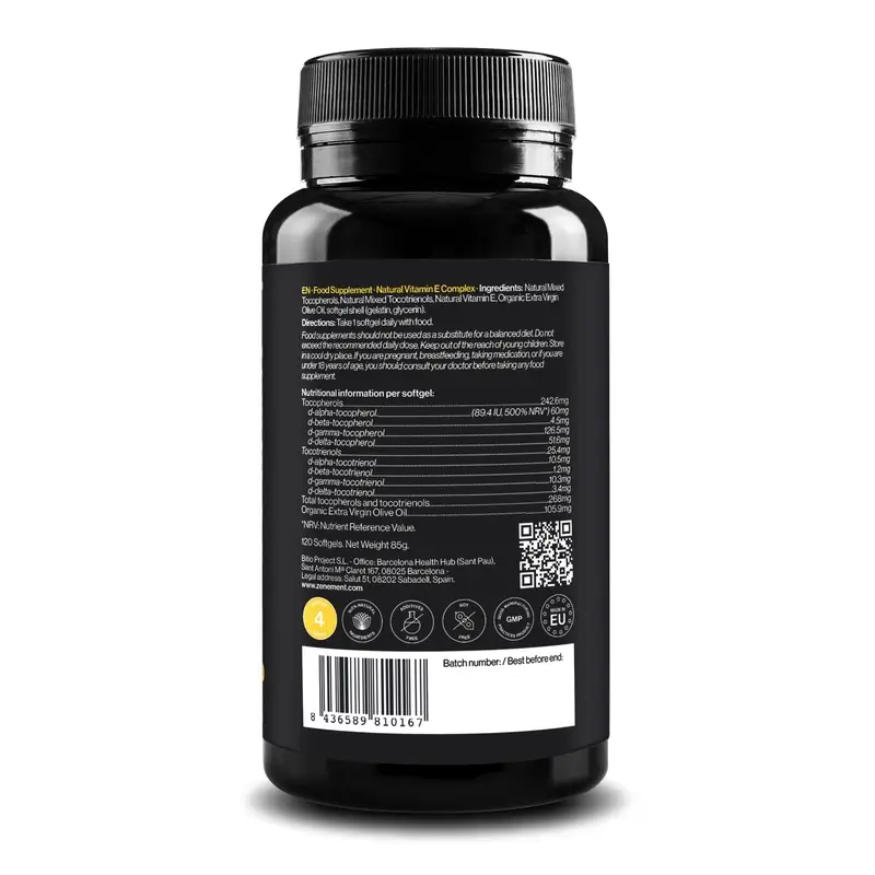 Zenement Vitamina E Natural Complex, 120 cápsulas blandas