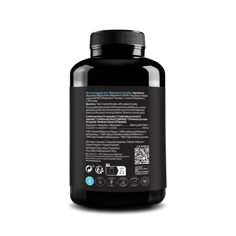 Zenement Magnesio Complex 5 En 1, 180 cápsulas veganas
