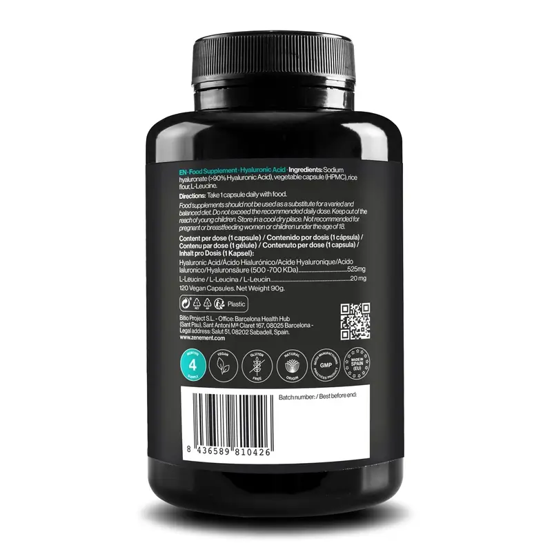 Zenement Ácido Hialurónico 540 mg, 90 cápsulas veganas