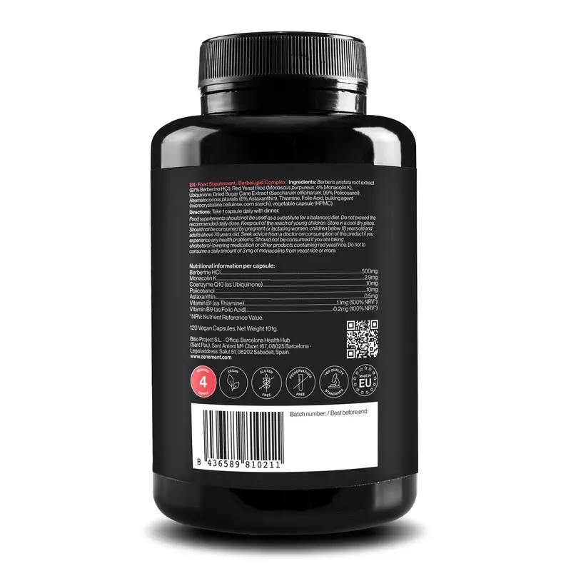 Zenement Berbelipid Complex, 120 cápsulas veganas