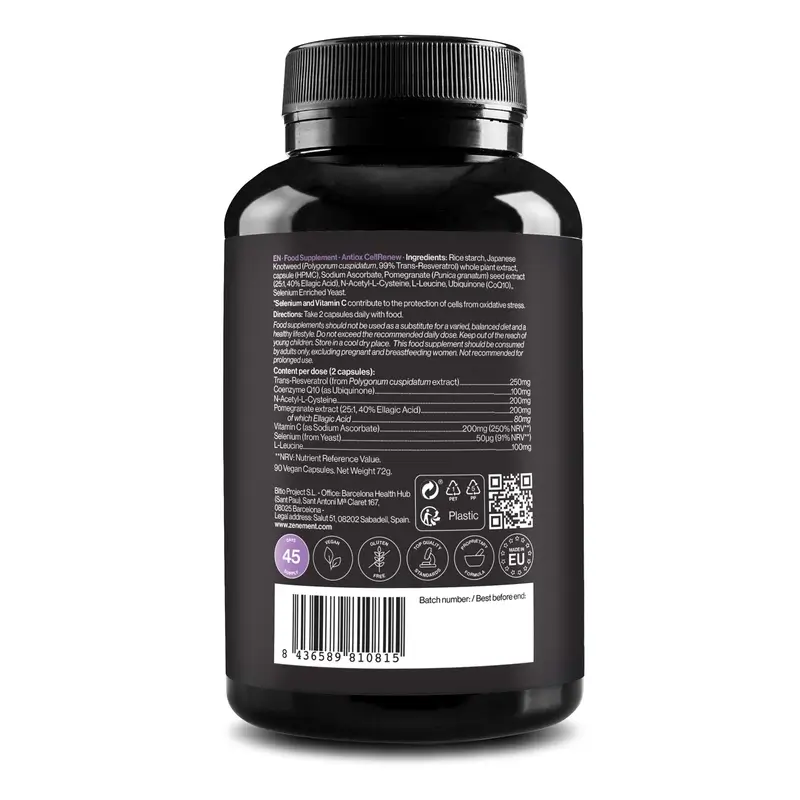 Zenement Antiox Cellrenew, 90 cápsulas veganas