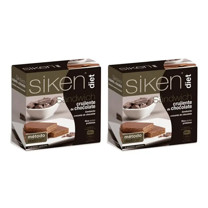 Siken Diet Sandwich Chocolate, 2X6 Unidades