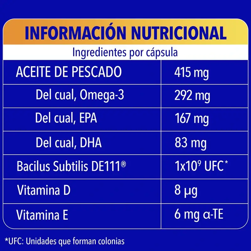 Bion3 Omega-3 Con Probióticos, 30 cápsulas