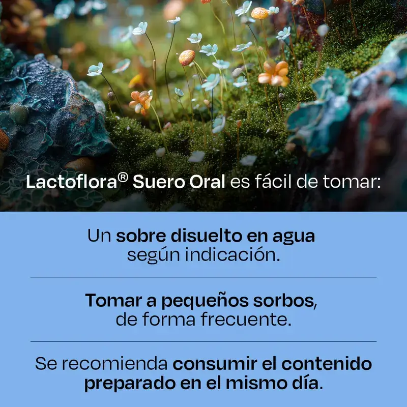 Lactoflora Suero Oral Con Probióticos, Prebióticos Y Sales Minerales Sabor Naranja , 6 Sobres